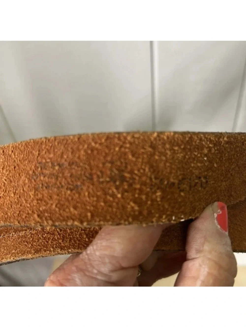 VINTAGE TOOLED EMBOSSED LEATHER BROWN BELT SNAP STRAP LARGE